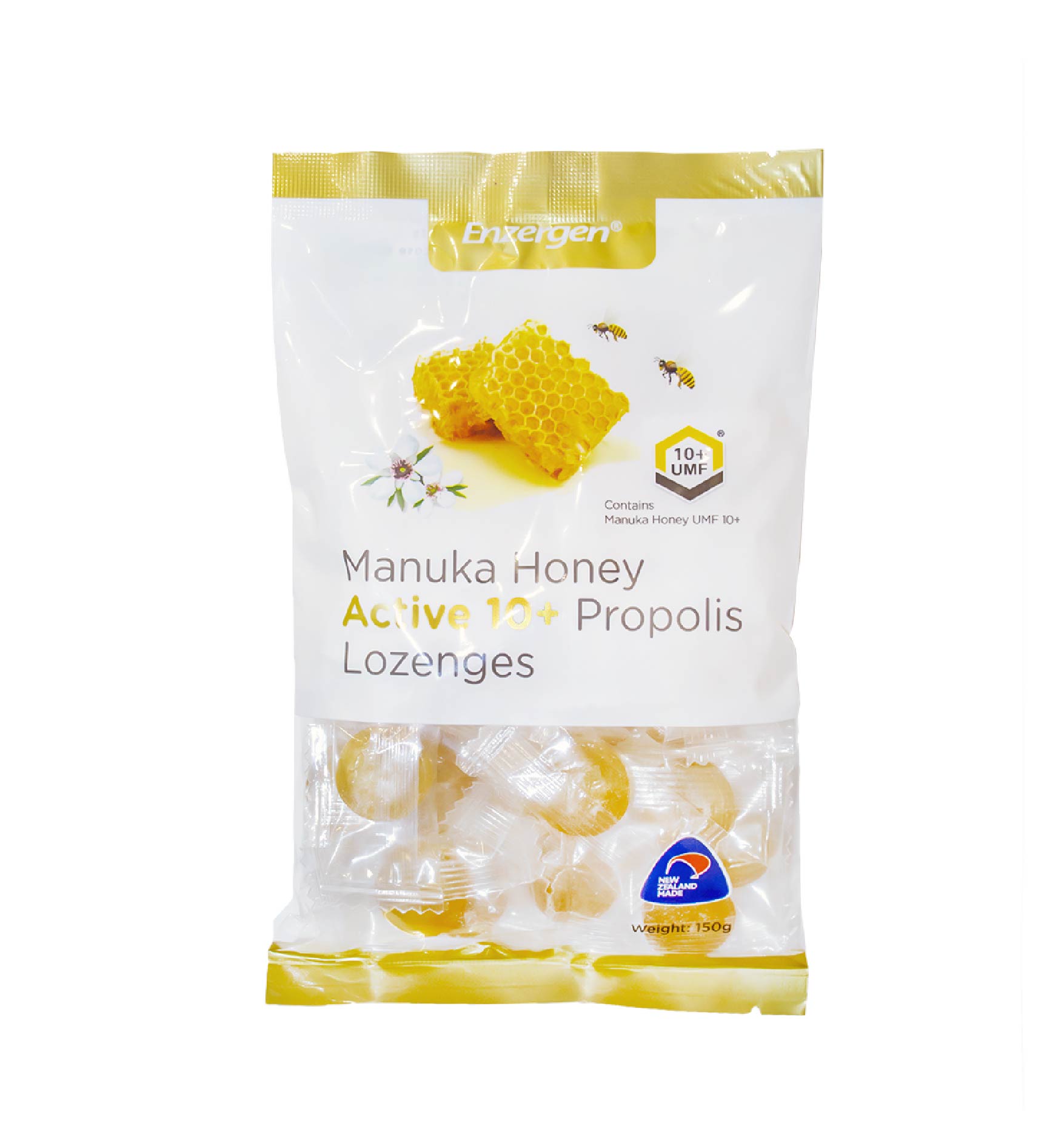 Product image of Manuka Honey UMF® 10+ Propolis Lozenges from KiwiCorp – soothing lozenges for throat and immunity.